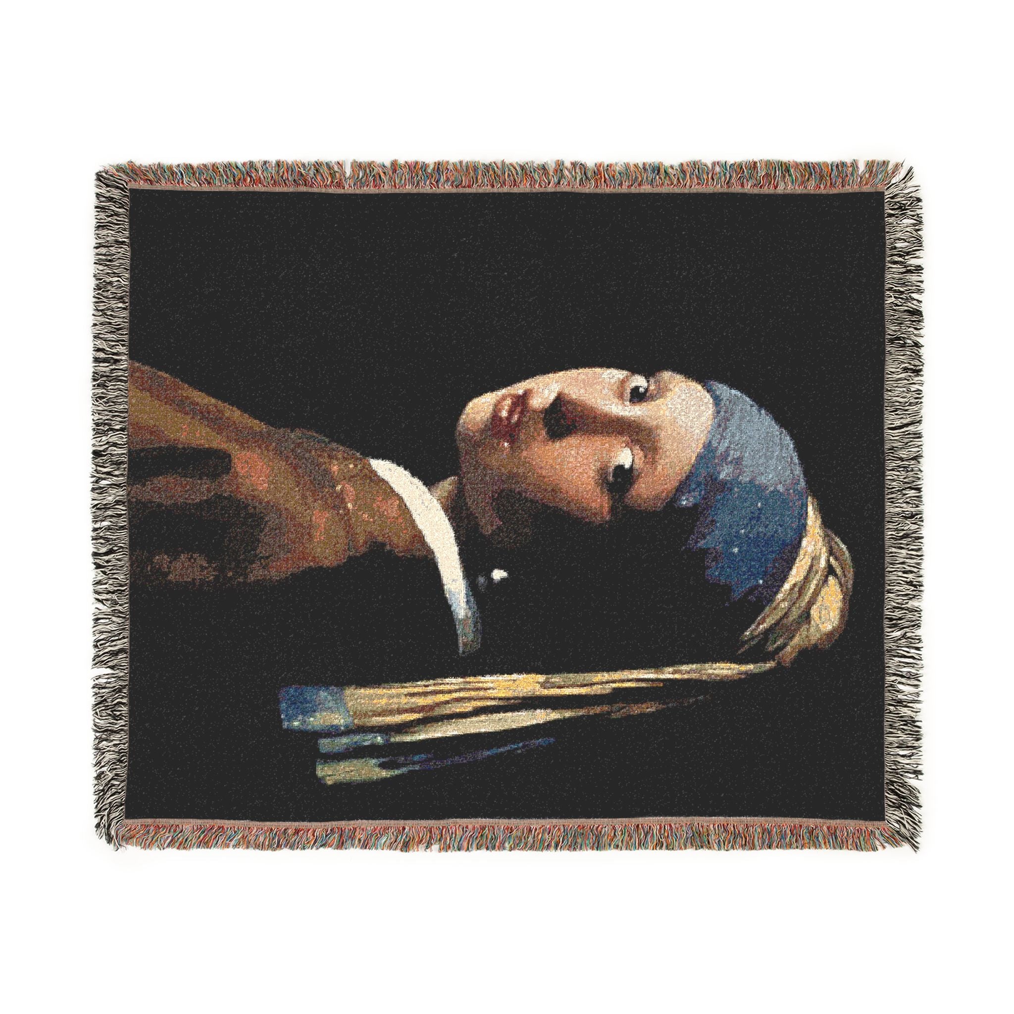 Abstract Geometric Art Woven Blanket | Modern Kandinsky-Inspired Throw