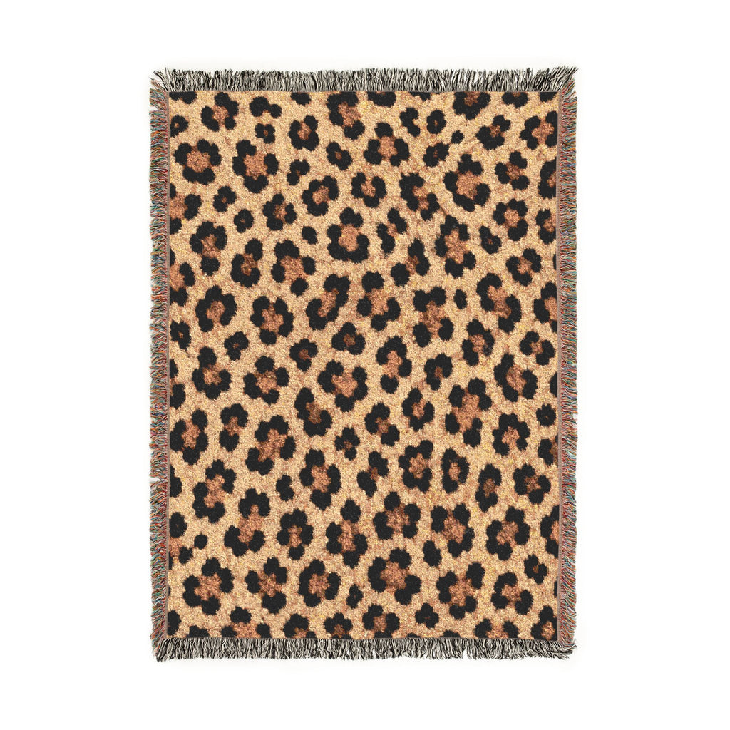 Leopard Print Woven Blanket | Animal Print Throw