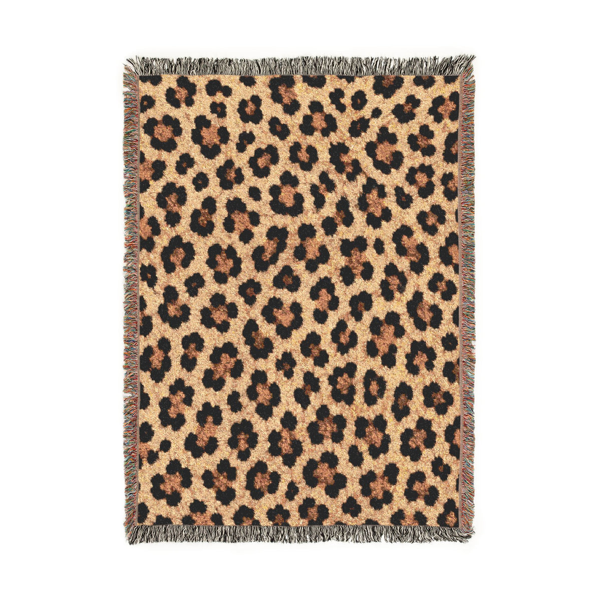 Leopard Print Woven Blanket | Animal Print Throw