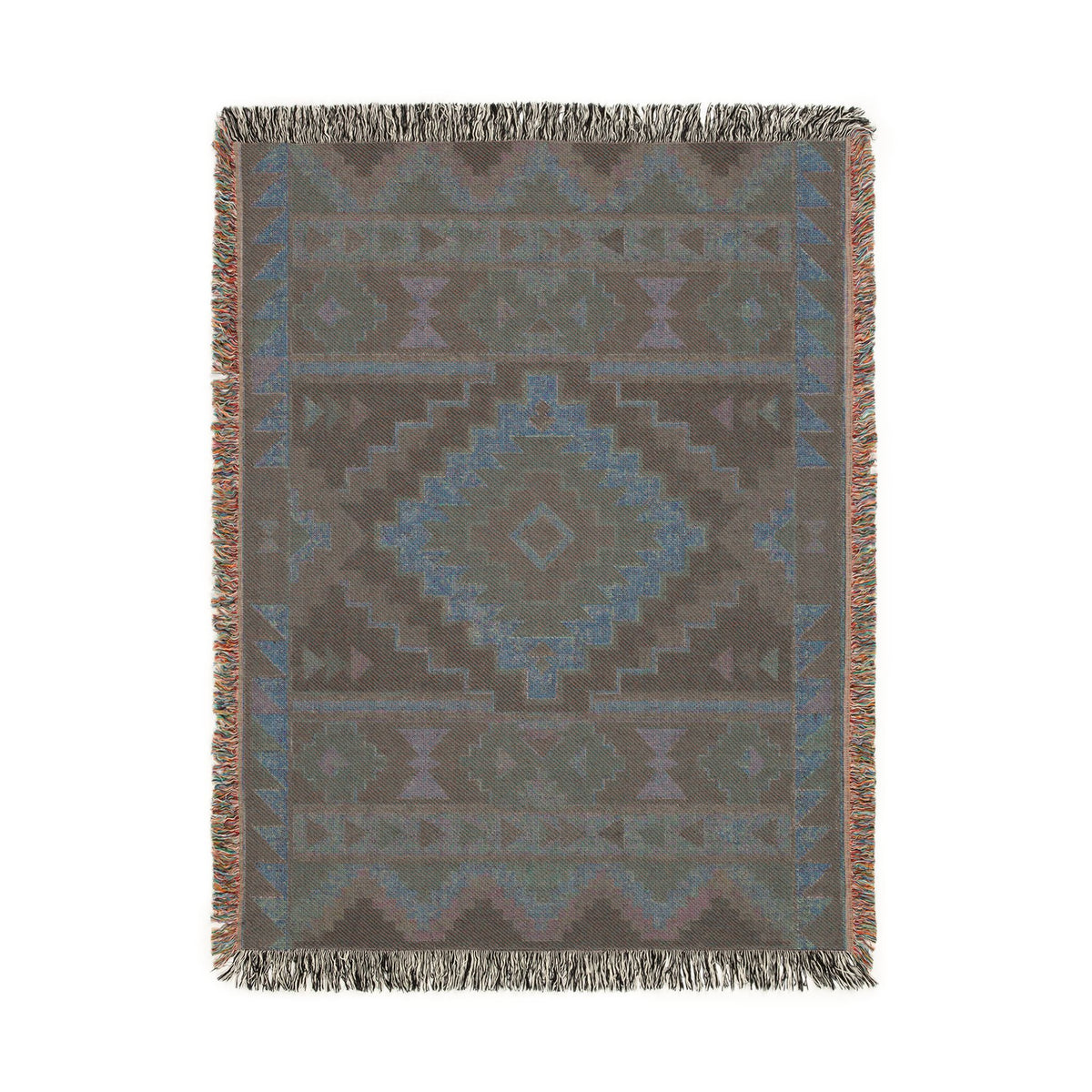Southwestern Geometric Woven Blanket | Aztec Throw, Tribal Pattern