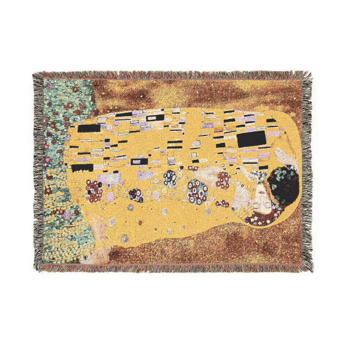 Klimt Style the kiss Woven Blanket | Art Nouveau Tapestry Throw