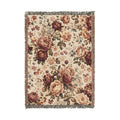 Vintage Floral Woven Blanket | Rose Tapestry Throw