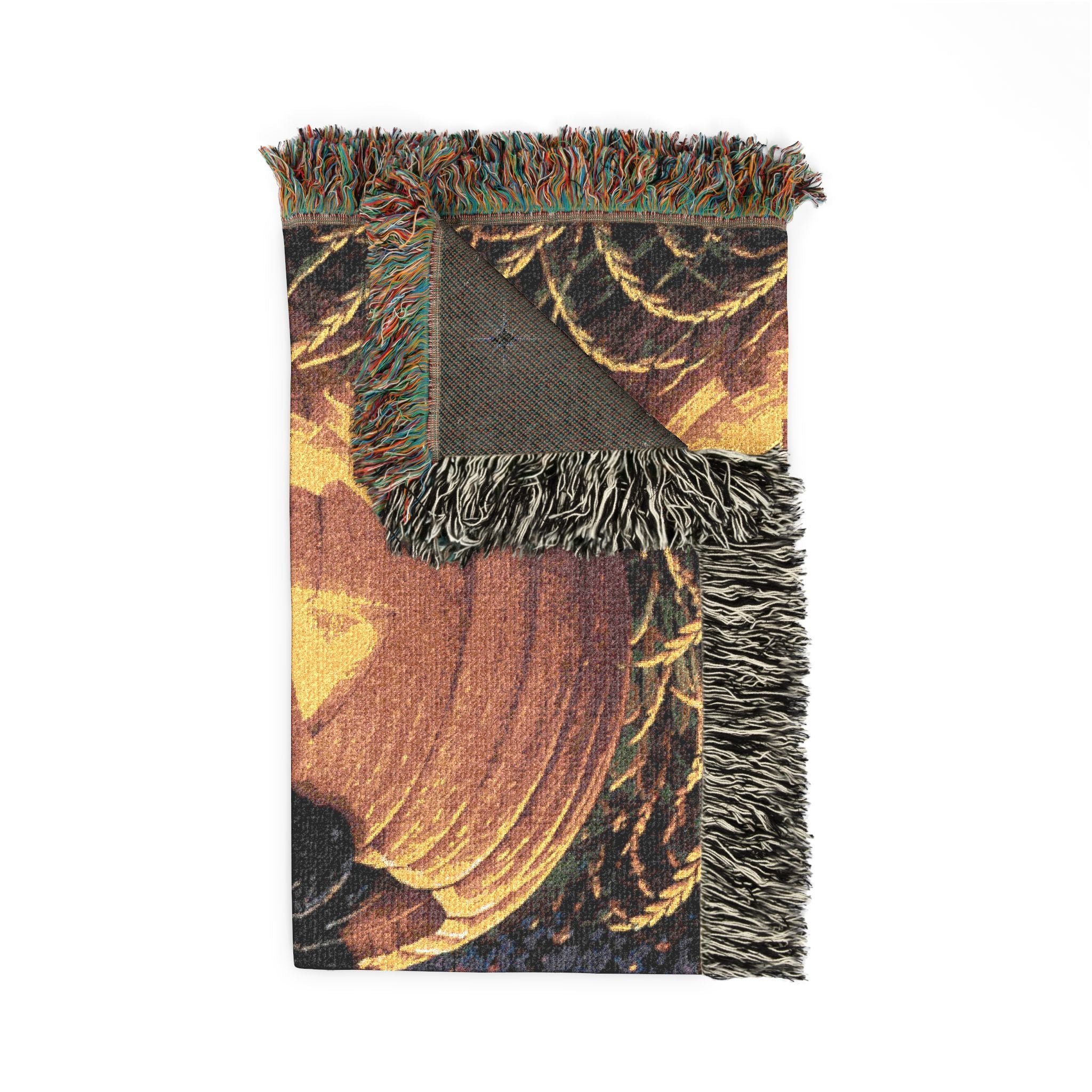 Halloween Cat & Full Moon Woven Blanket