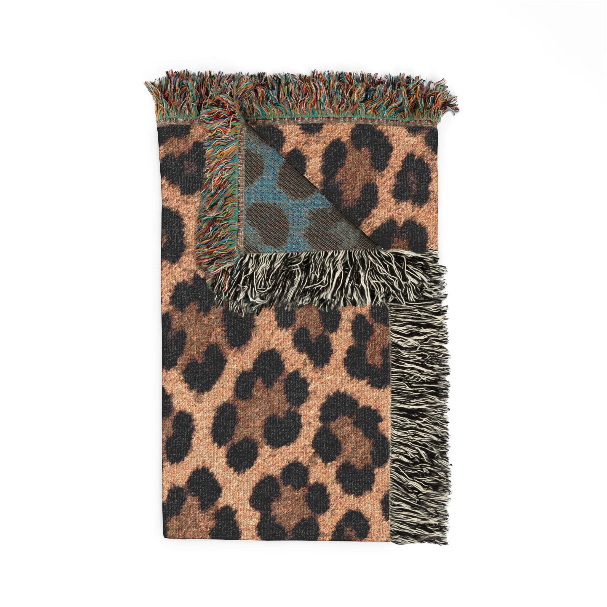 Leopard Print Woven Blanket – Cozy Animal Print Throw for Home & Travel