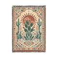 Desert Cactus Sun Woven Blanket | Southwestern Throw