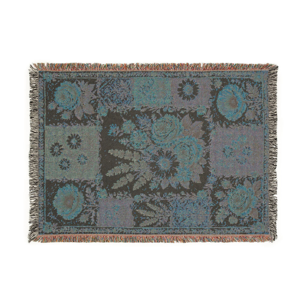 Vintage Floral Patchwork Woven Blanket | Tapestry Throw