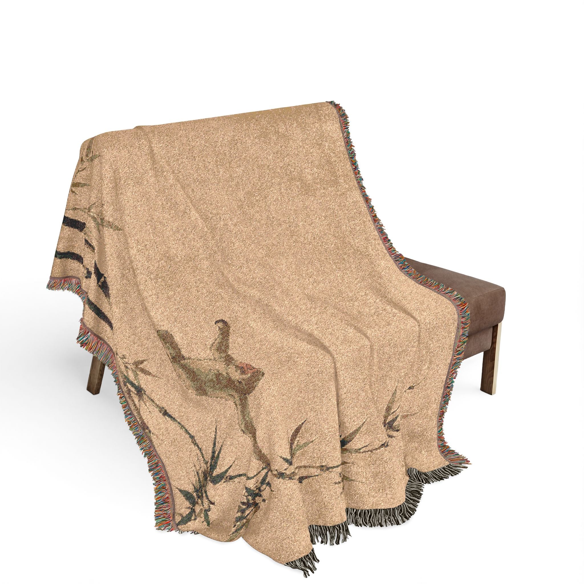 Monkey Branch Woven Blanket | Tropical Primate Tapestry Throw