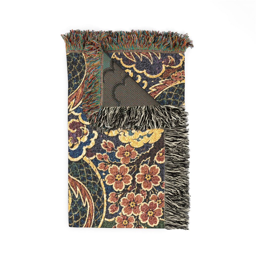 Dragon Tapestry Woven Blanket | Mythical Serpent Pattern Throw
