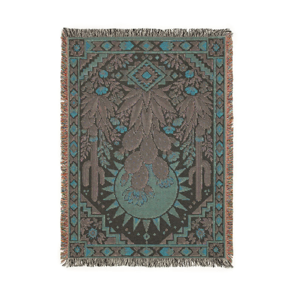 Desert Cactus Sun Woven Blanket | Southwestern Throw