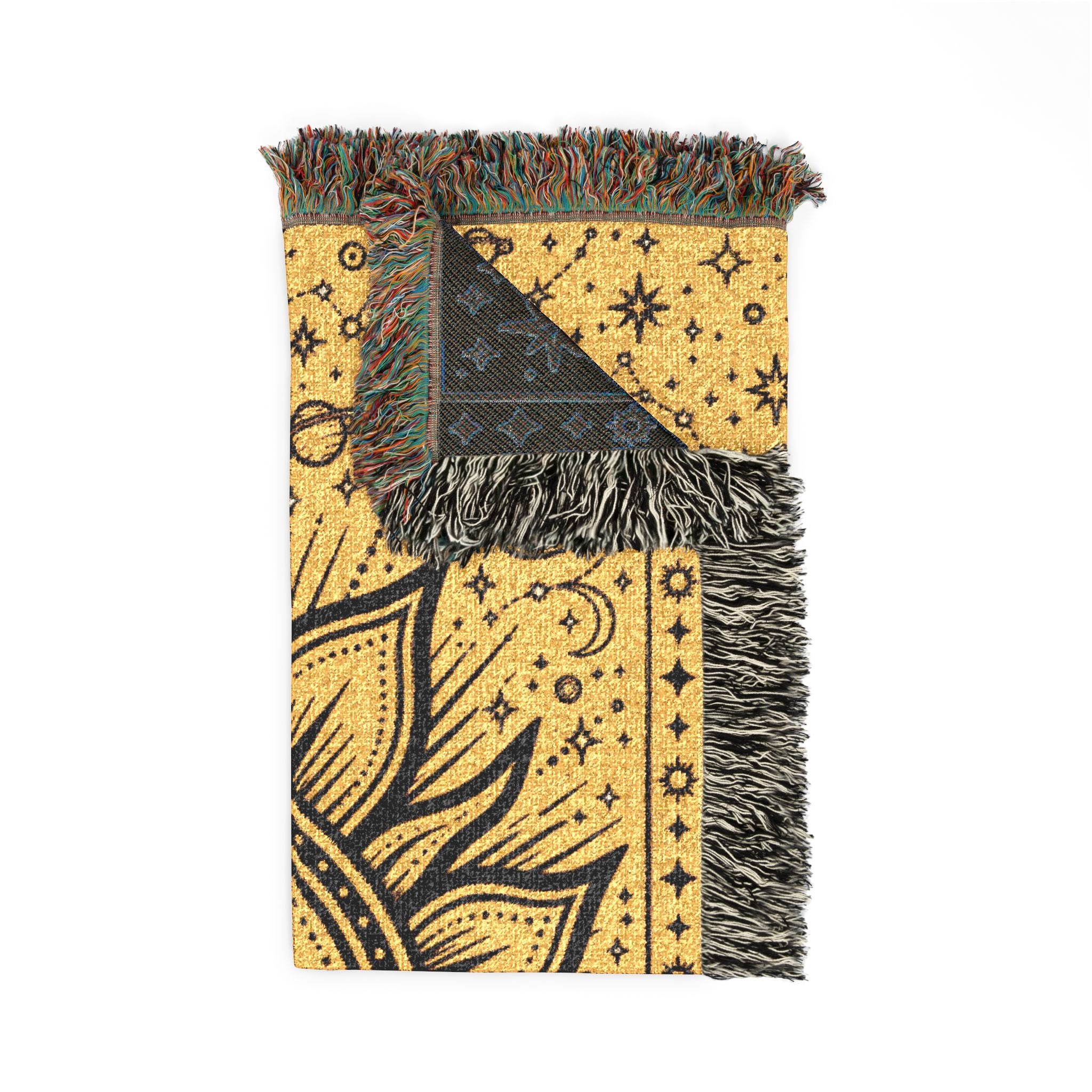 Celestial Sun and Moon Woven Blanket | Boho Tapestry Throw