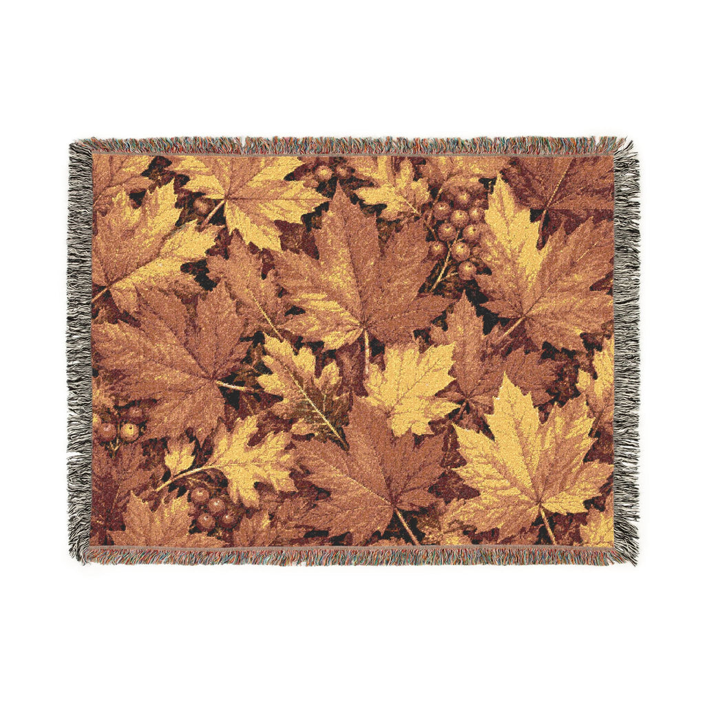 Woven Blanket — Autumn Leaves Throw Blanket (Fall Foliage Tapestry)