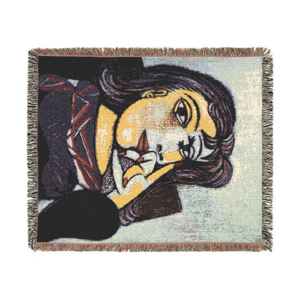 Dogs Playing Poker Woven Blanket | Vintage Poker Night Throw