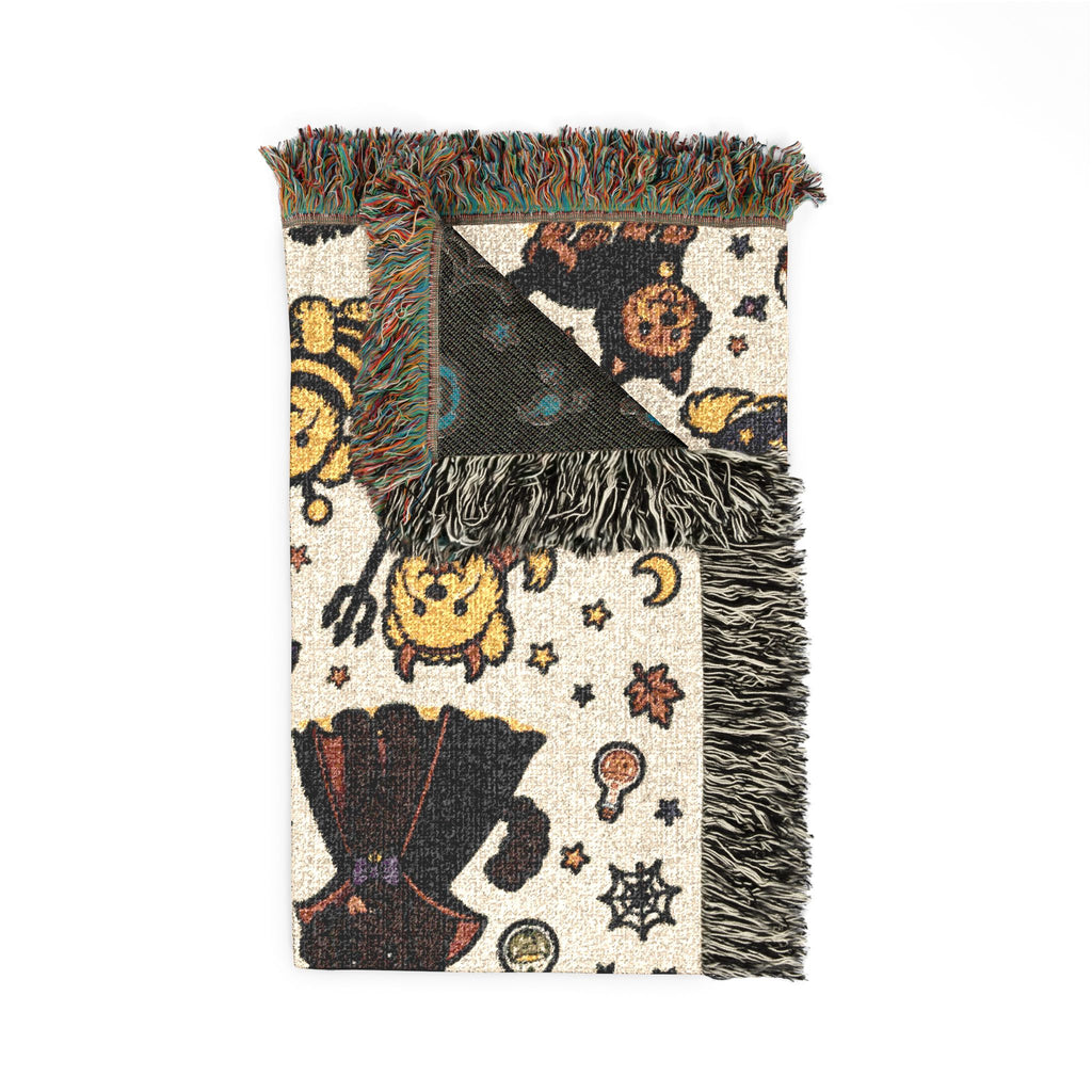 dog Pattern Woven Blanket | Cute Character Throw, Cozy Home Decor