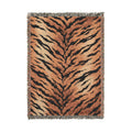 Tiger Stripe Woven Blanket — Cozy Animal Print Throw for Living Room & Bed