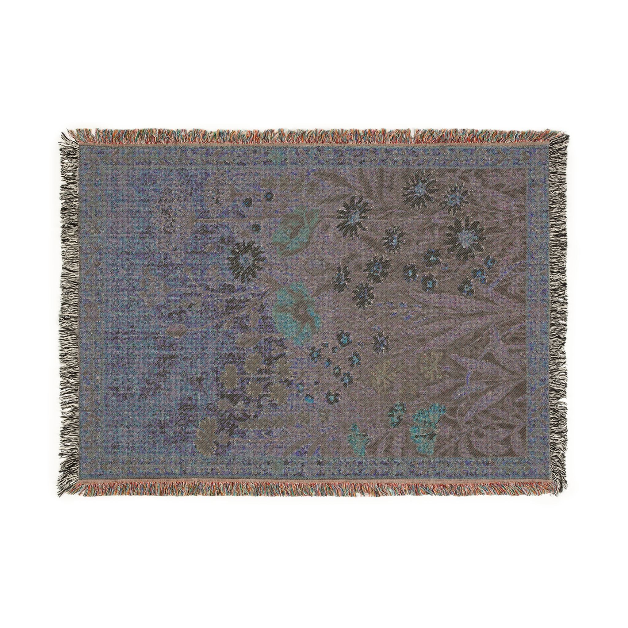 Woven Blanket — Vintage Floral Tapestry Throw