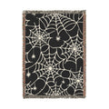 Spiderweb Pattern Woven Blanket | Gothic Halloween Decor