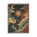 Celestial Sun and Moon Woven Blanket | Tapestry Sky Throw