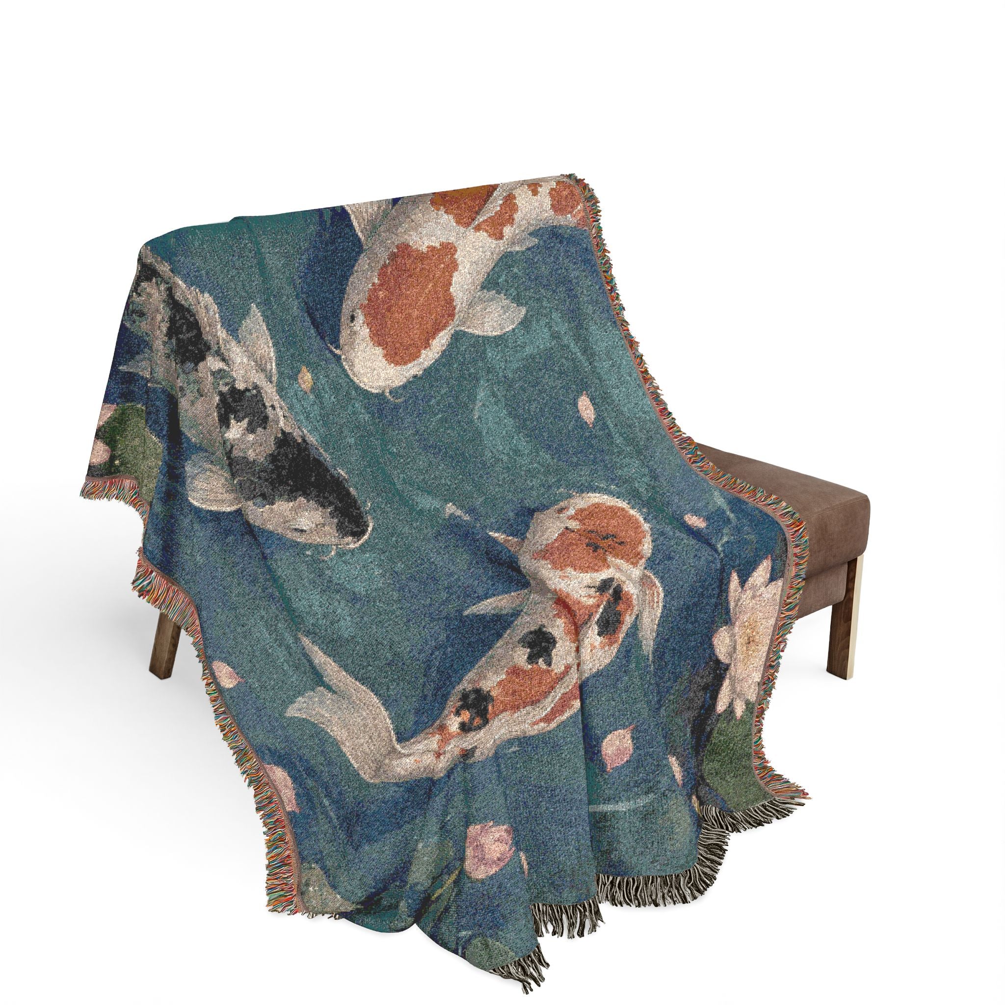 Koi Pond Woven Throw Blanket