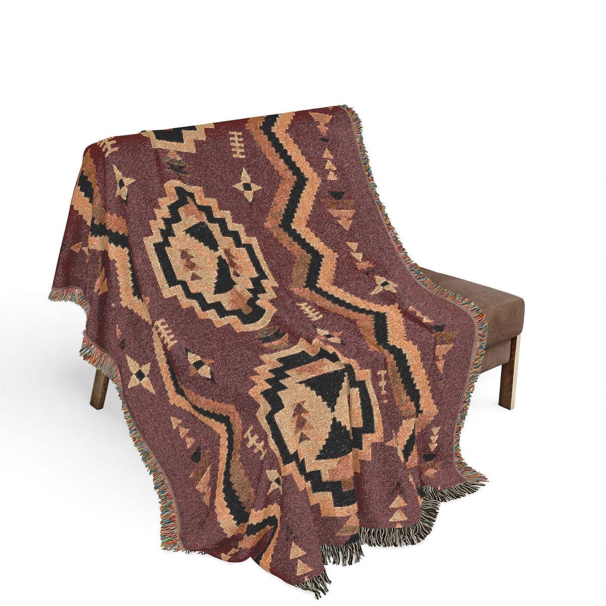 Southwestern Aztec Pattern Woven Blanket | Geometric Throw
