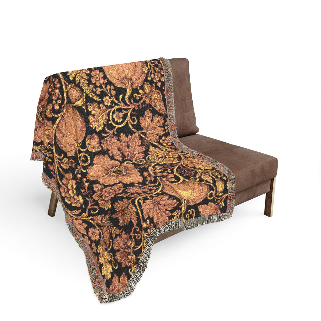 Vintage Floral Pattern Woven Blanket | Boho Floral Throw
