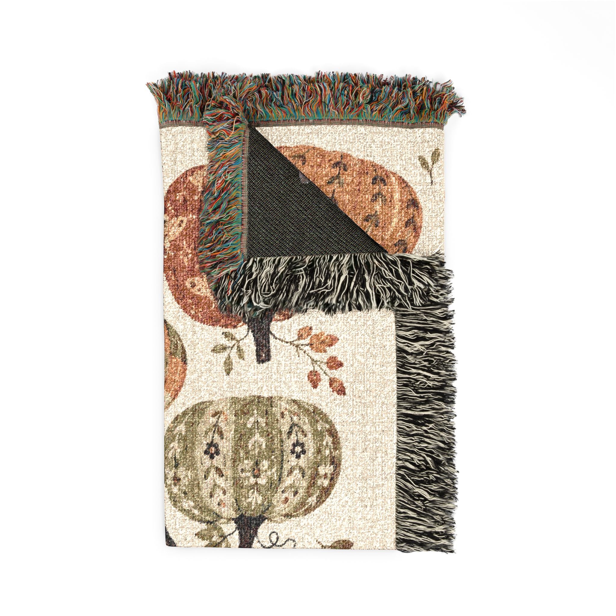 Patchwork Pumpkins Woven Blanket | Fall Harvest Throw