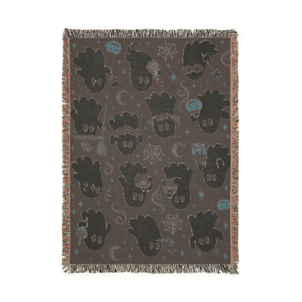 Cute Ghost Pattern Woven Blanket | Halloween Pumpkin Night Sky