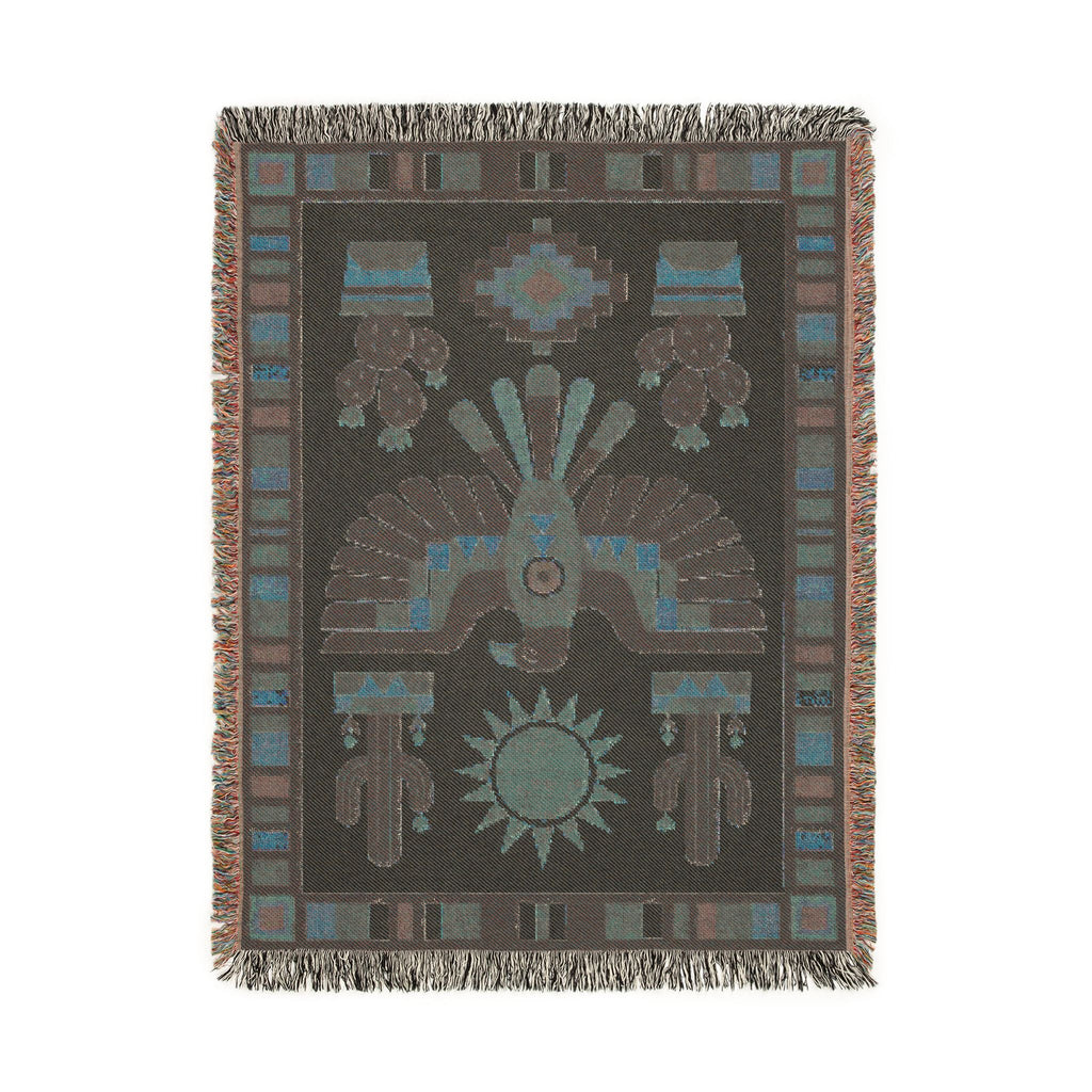 Southwestern Thunderbird Woven Blanket | Native Pattern Throw