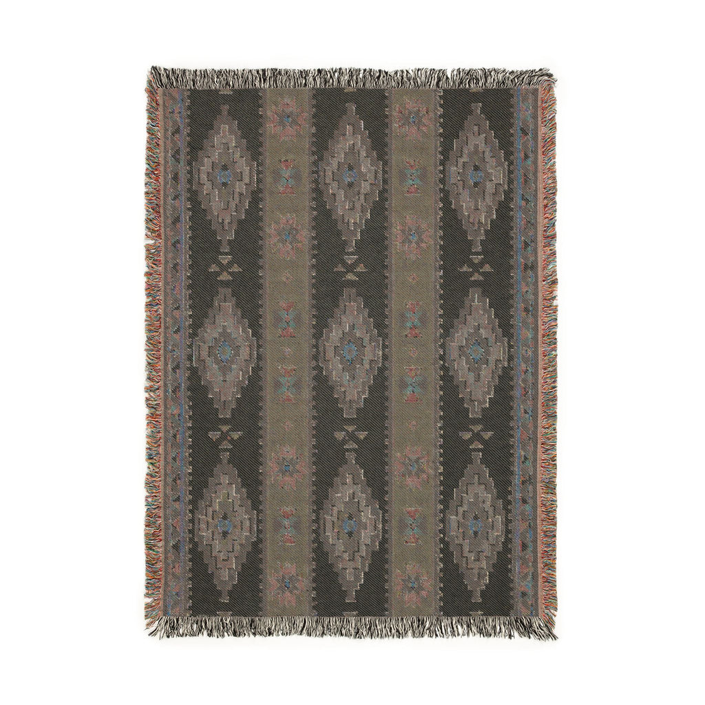 Southwestern Diamond Pattern Woven Blanket | Aztec Throw