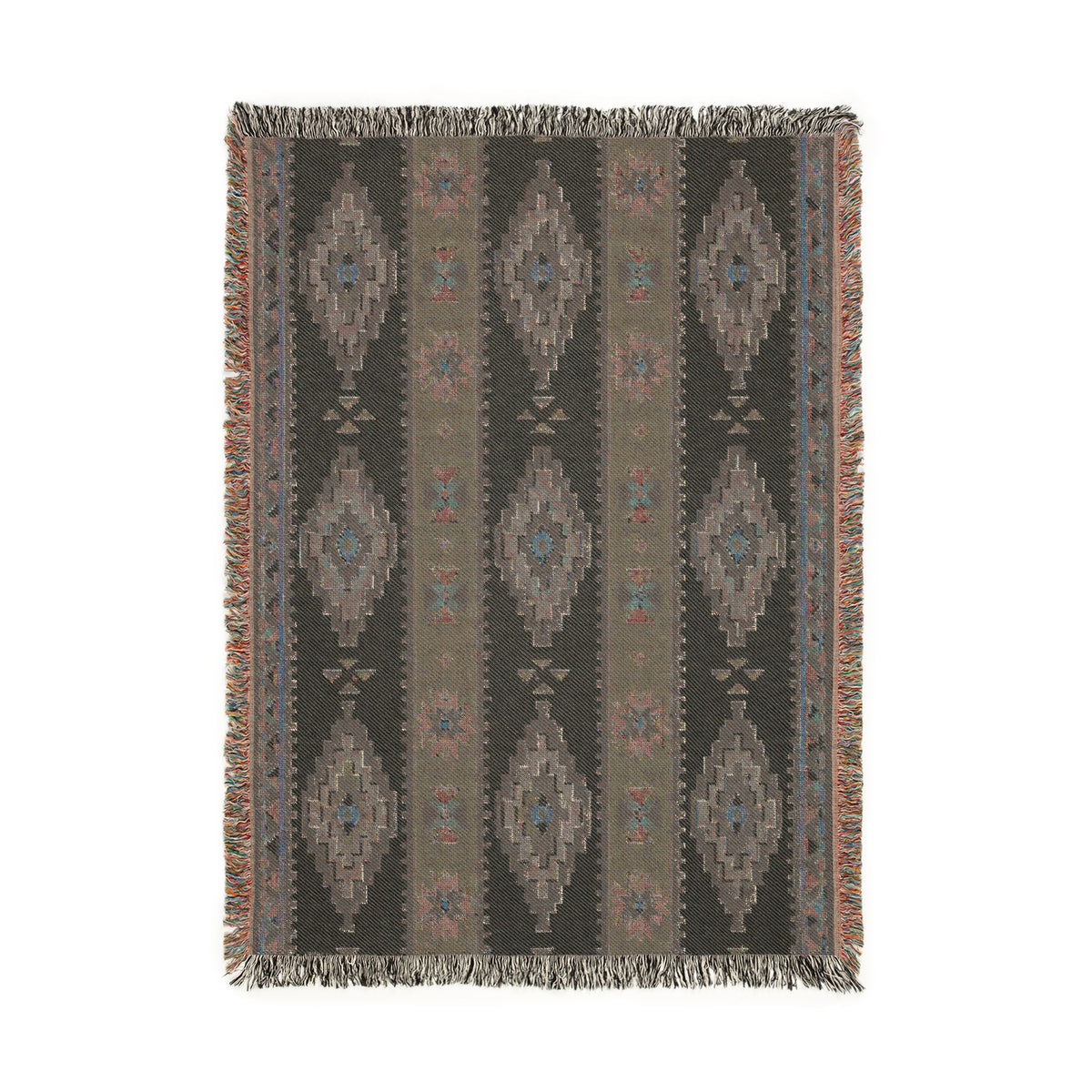 Southwestern Diamond Pattern Woven Blanket | Aztec Throw