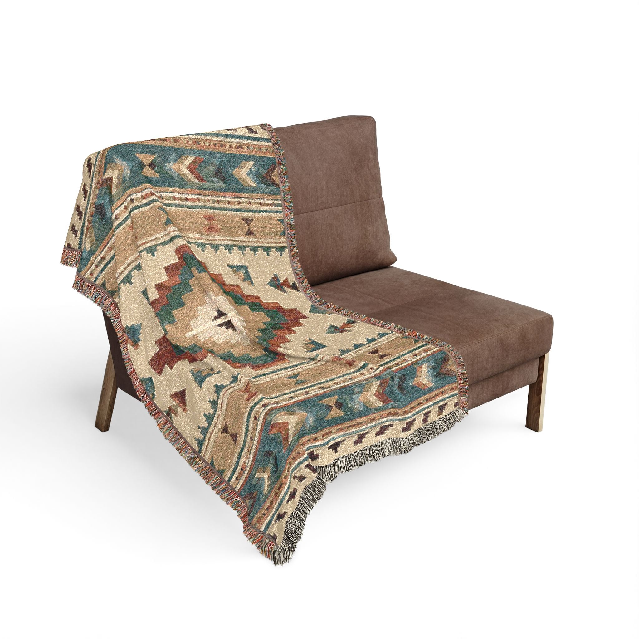 Southwestern Diamond Pattern Woven Blanket | Aztec Throw, Rustic Boho Decor