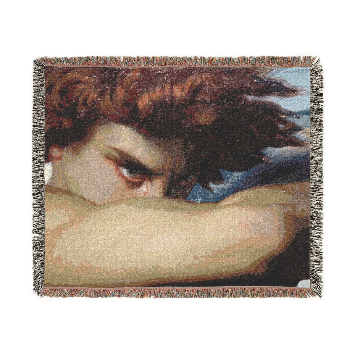 The Fallen Angel woven blanket | vintage art tapestry throw