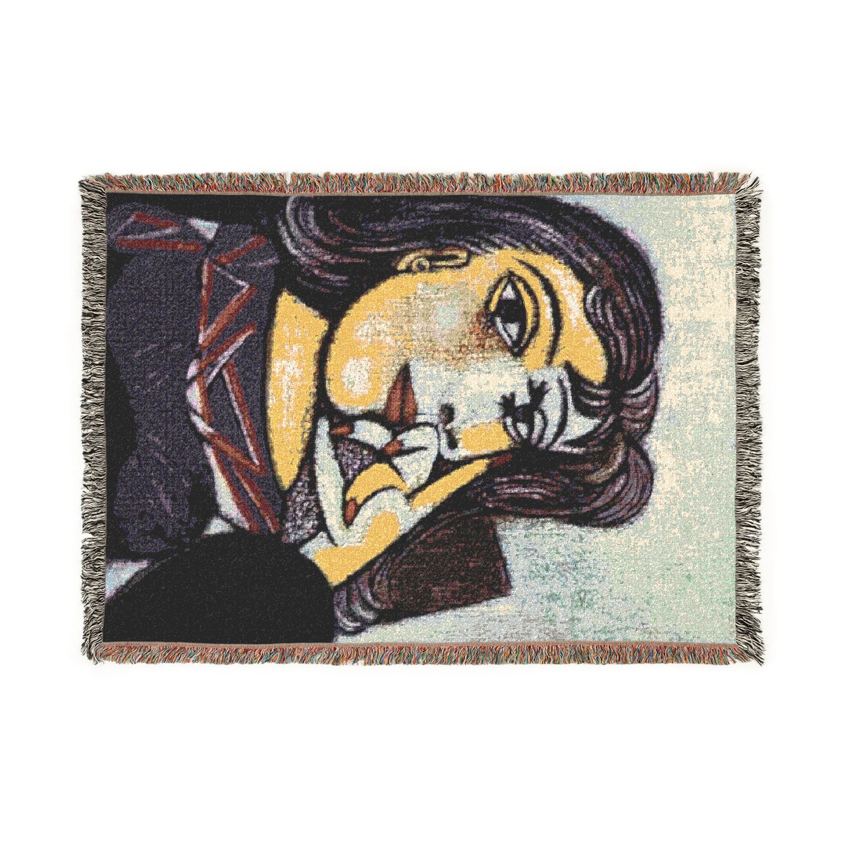 Dogs Playing Poker Woven Blanket | Vintage Poker Night Throw