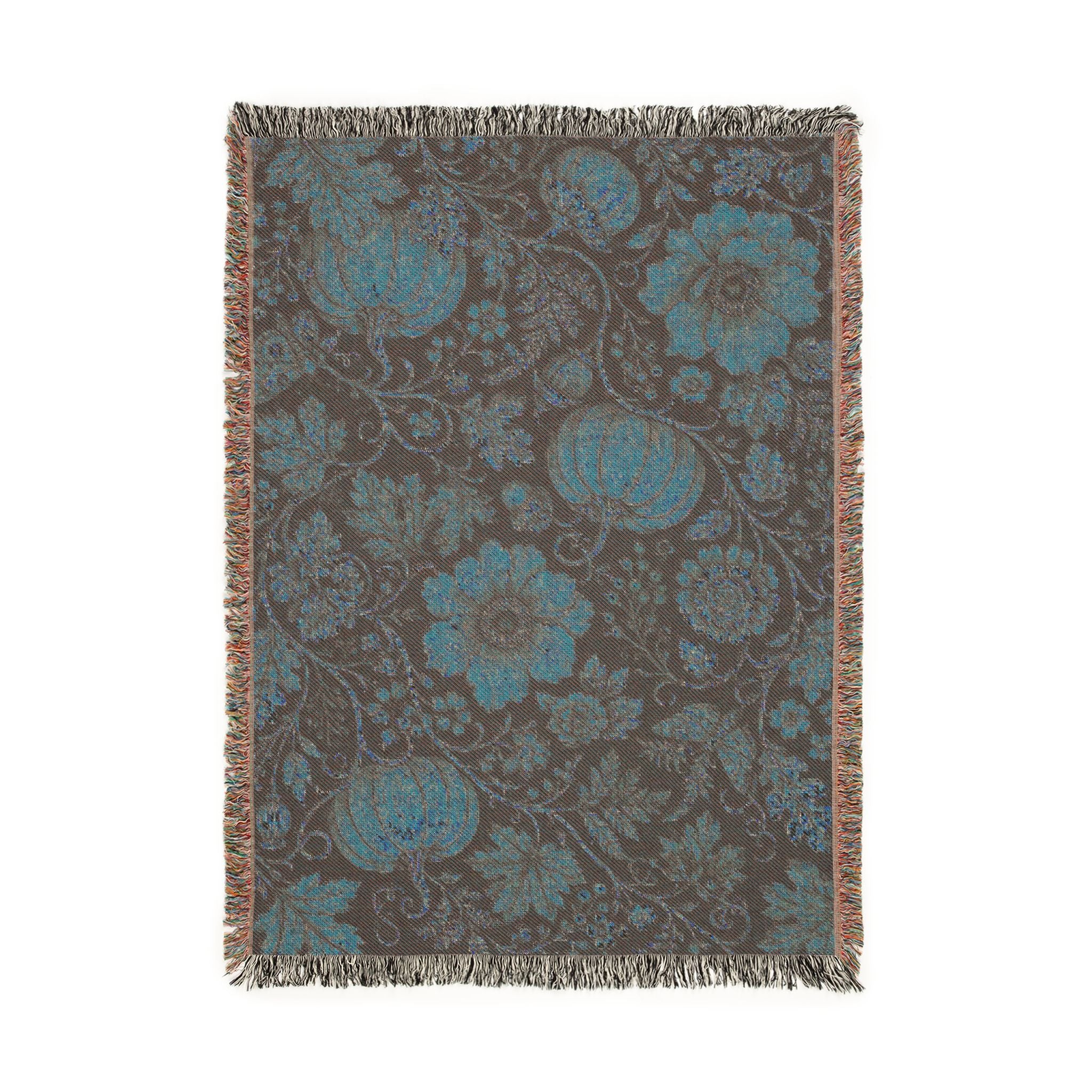 Vintage Floral Pattern Woven Blanket | Boho Floral Throw