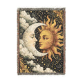 Sun and Moon Heart Tapestry Woven Blanket | Celestial Sun Moon Throw