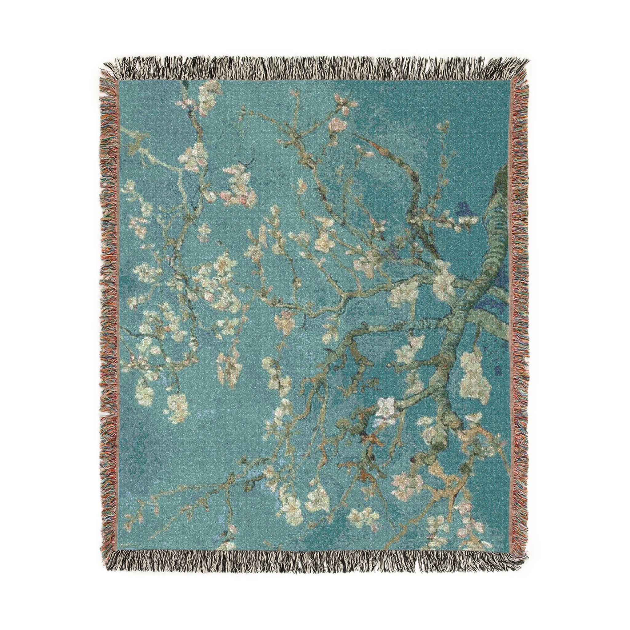 Almond Blossom Woven Blanket | Van Gogh Inspired Floral Throw