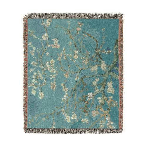 Almond Blossom Woven Blanket | Van Gogh Inspired Floral Throw