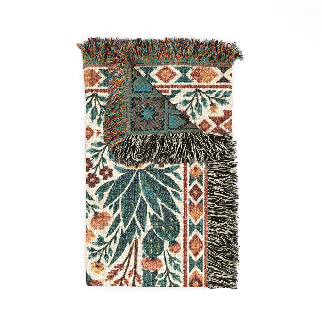 Desert Cactus Sun Woven Blanket | Southwestern Throw