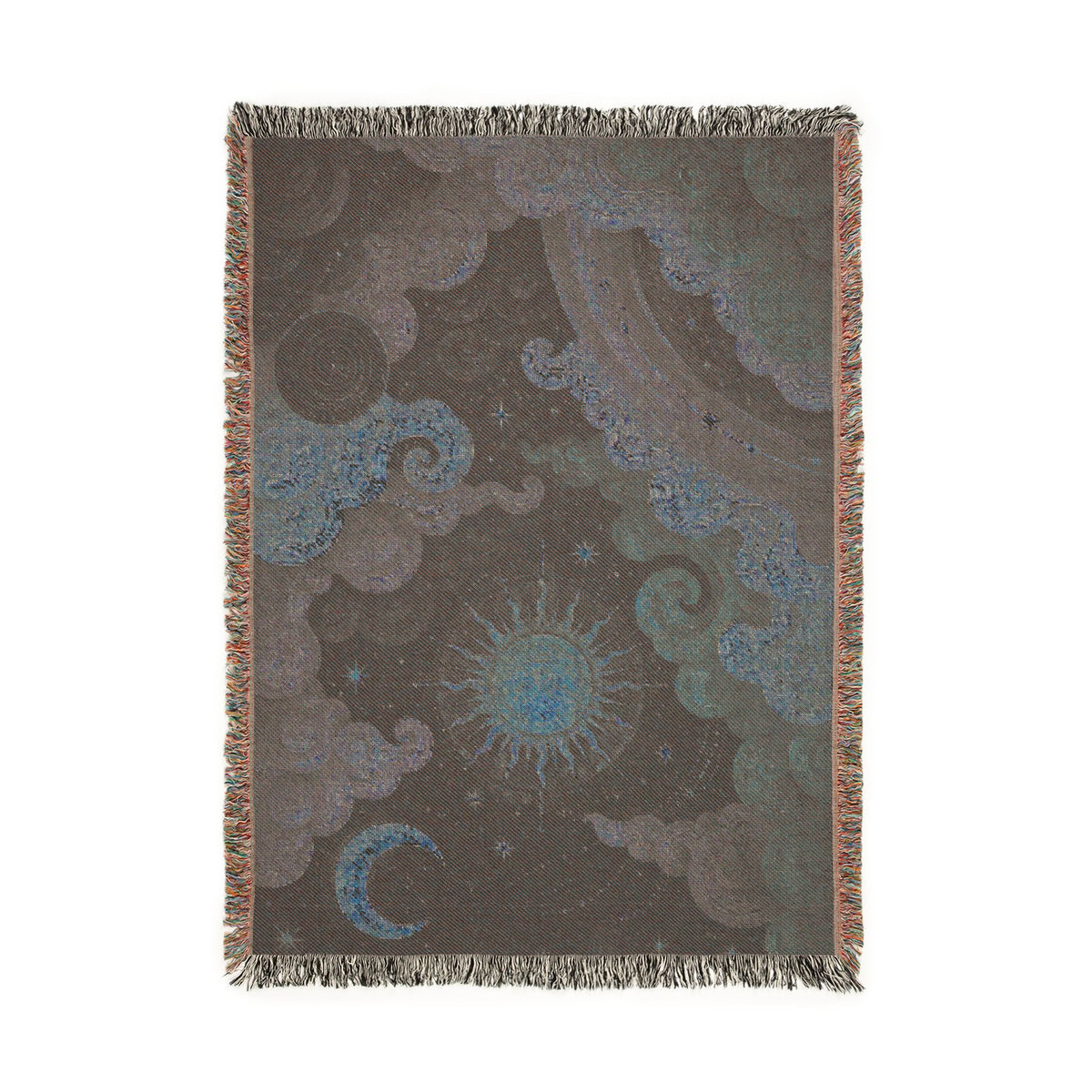 Celestial Sun and Moon Woven Blanket | Tapestry Sky Throw
