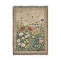 Woven Blanket — Vintage Floral Tapestry Throw
