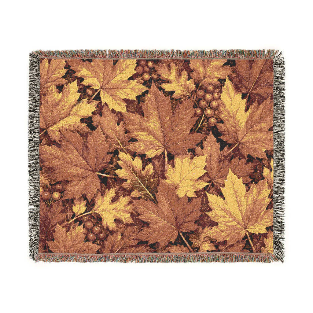 Woven Blanket — Autumn Leaves Throw Blanket (Fall Foliage Tapestry)