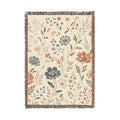 Vintage Floral Woven Blanket | Floral Throw Blanket, Tapestry Fringe