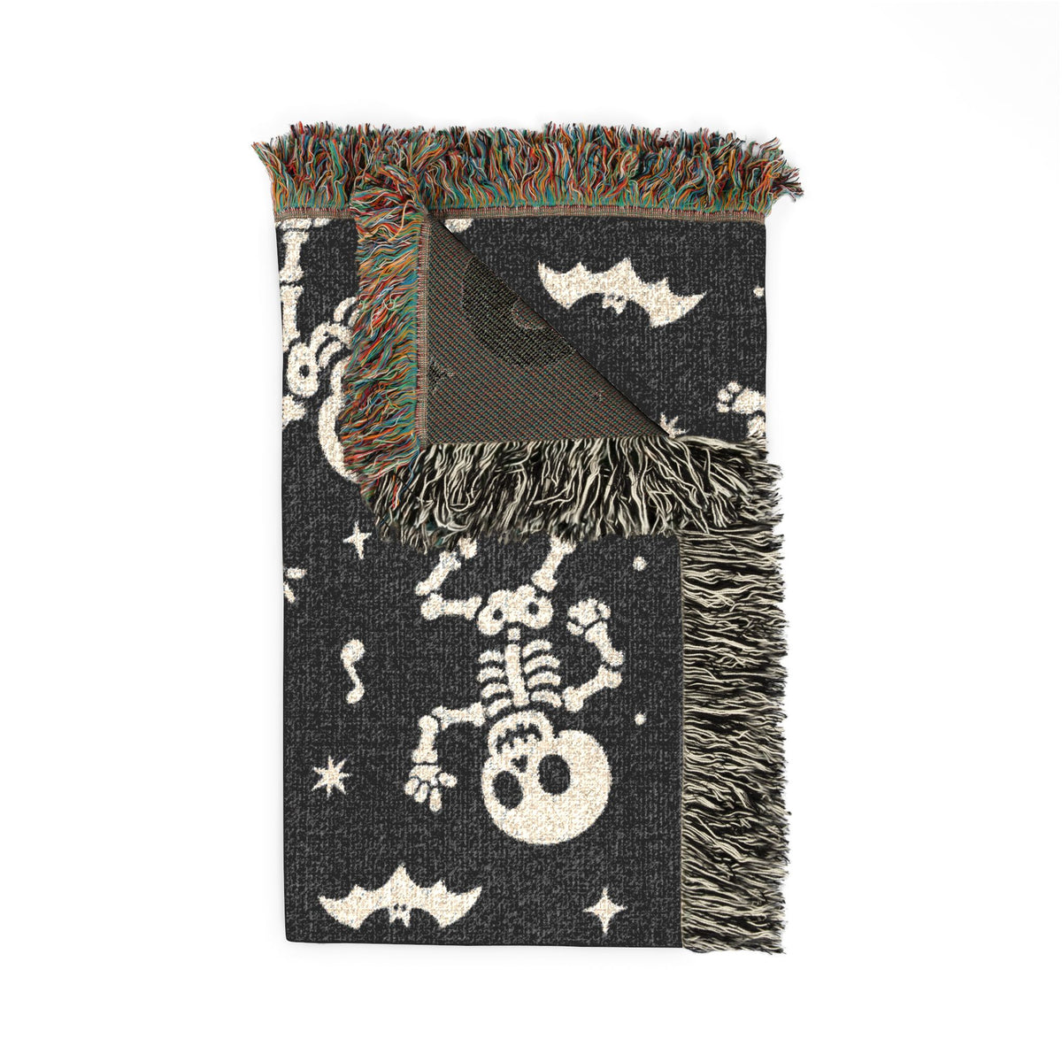 Dancing Skeletons Woven Blanket | Halloween Night Skull Pattern