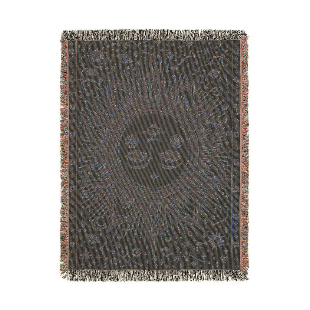 Celestial Sun and Moon Woven Blanket | Boho Tapestry Throw