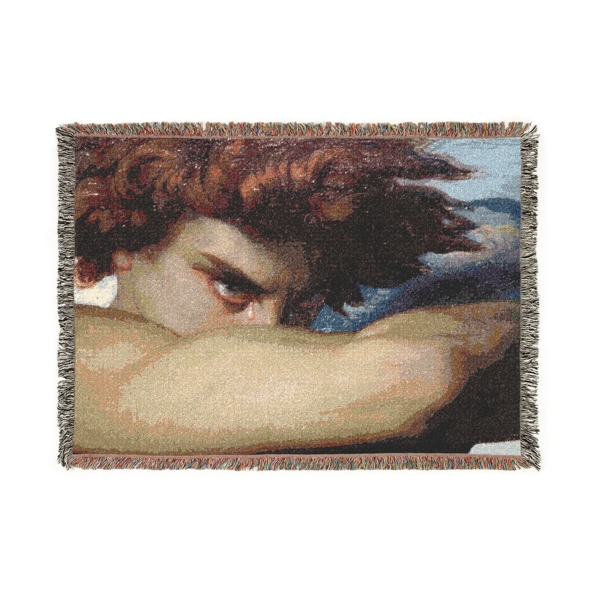 The Fallen Angel woven blanket | vintage art tapestry throw