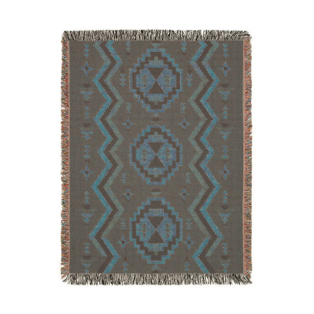 Southwestern Aztec Pattern Woven Blanket | Geometric Throw