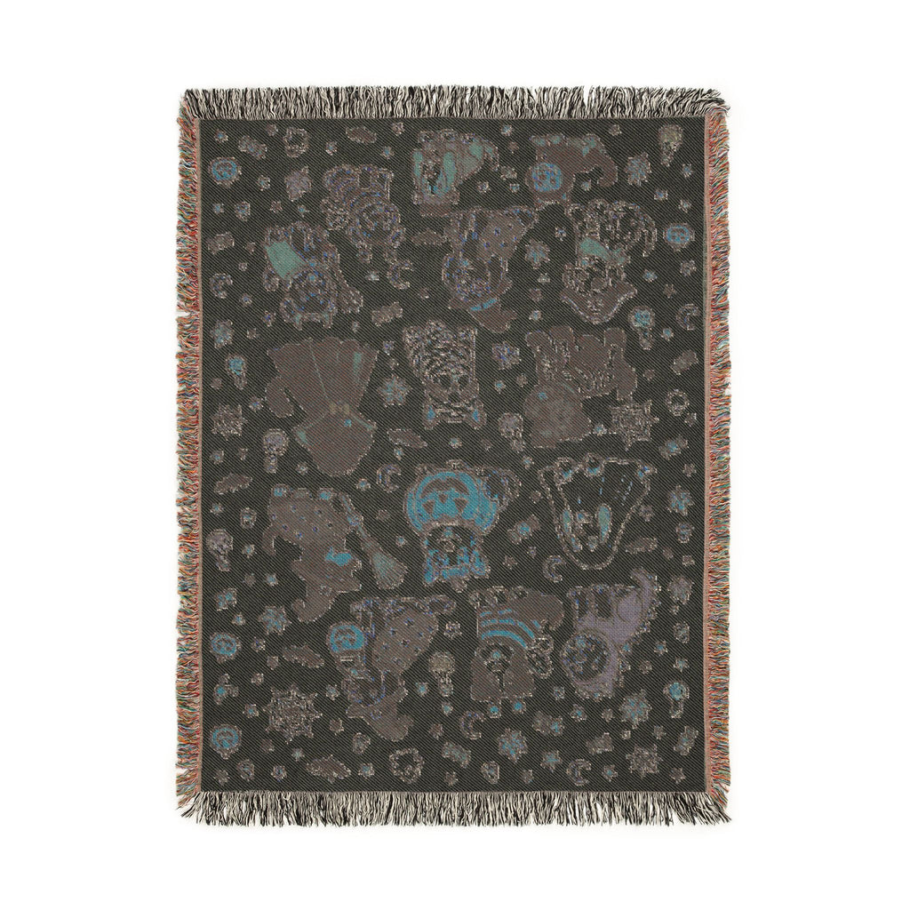 dog Pattern Woven Blanket | Cute Character Throw, Cozy Home Decor