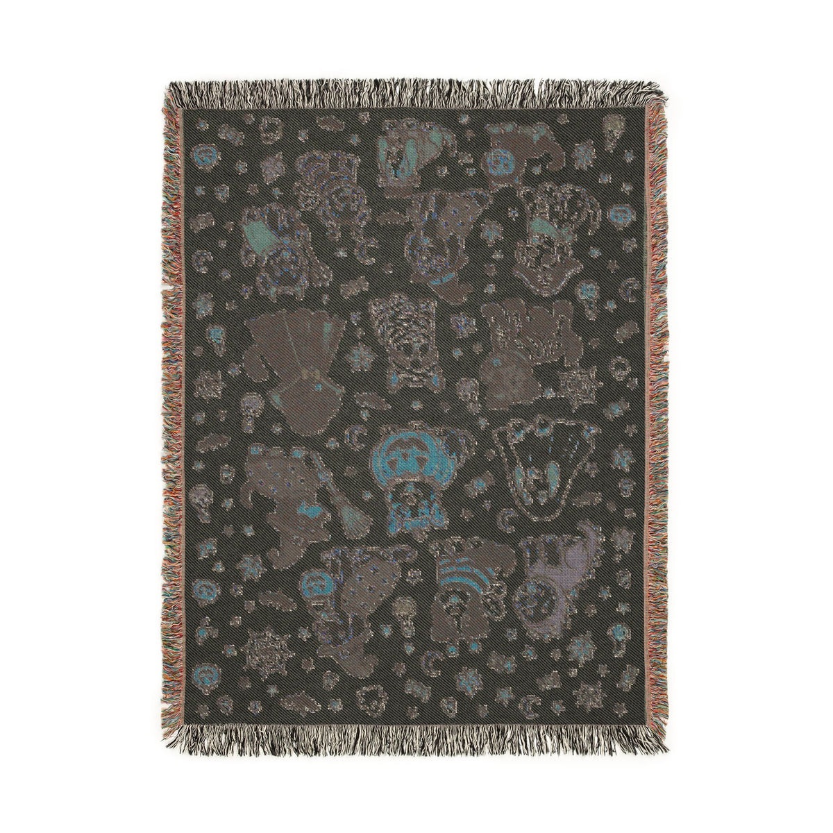 dog Pattern Woven Blanket | Cute Character Throw, Cozy Home Decor