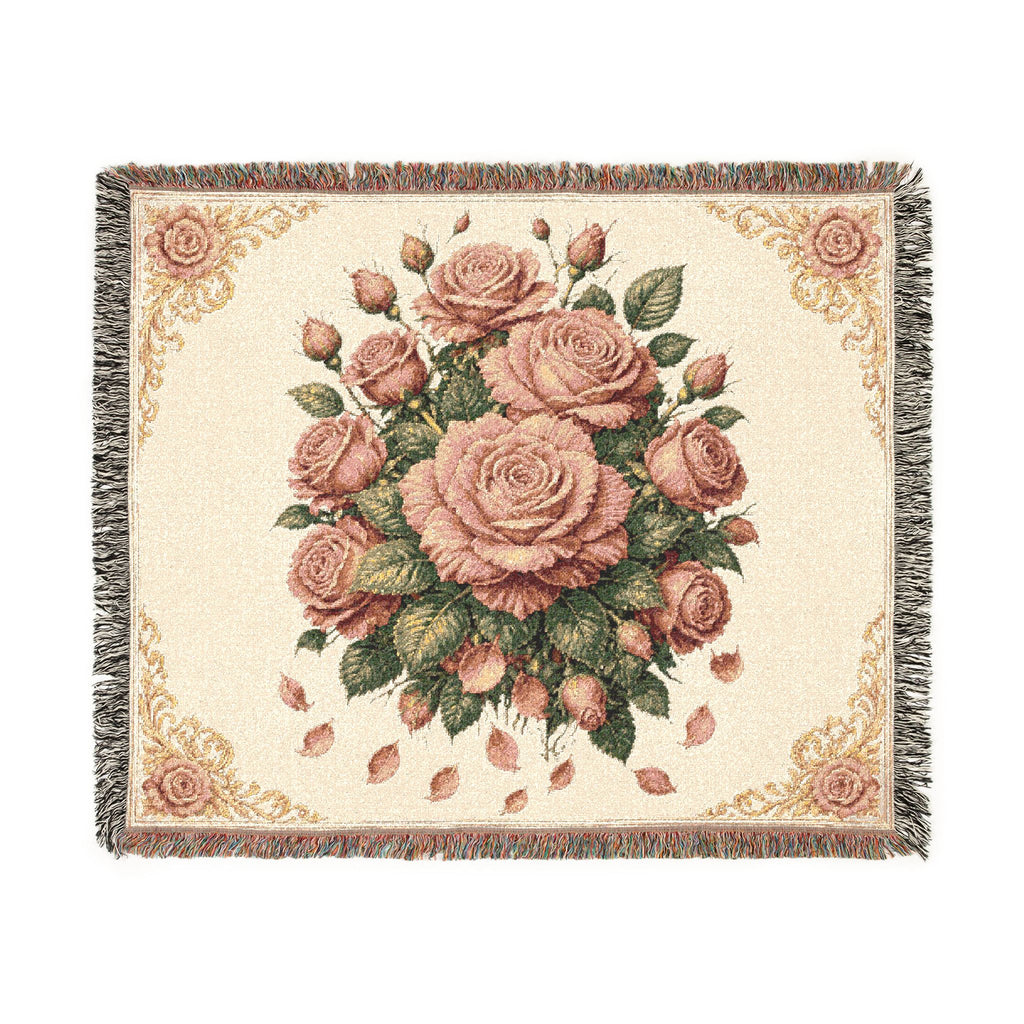 Vintage Rose Woven Blanket