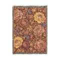 Vintage Mosaic Rose Woven Blanket | Floral Tapestry Throw