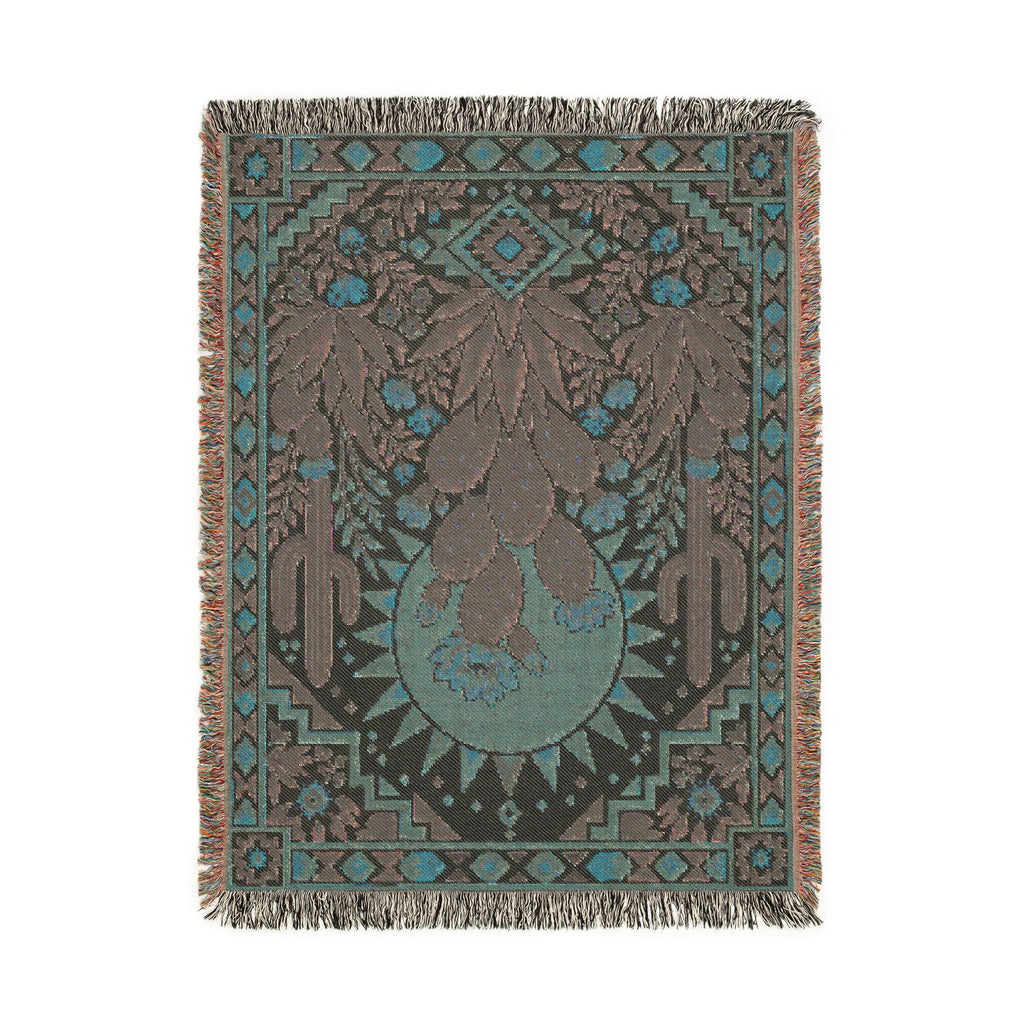 Desert Cactus Sun Woven Blanket | Southwestern Throw